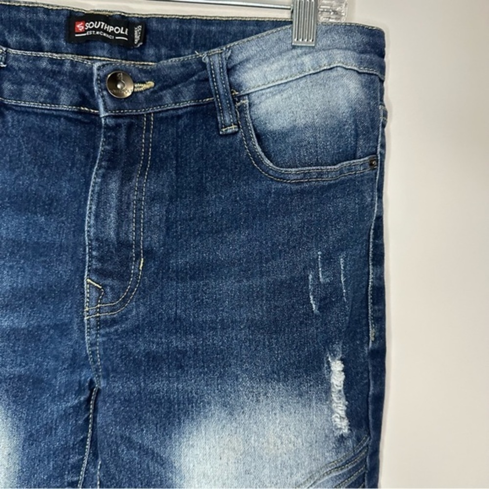 Men’s Southpole Size‎ 34x32 Distressed Skinny Blue Jeans - Picture 3 of 7